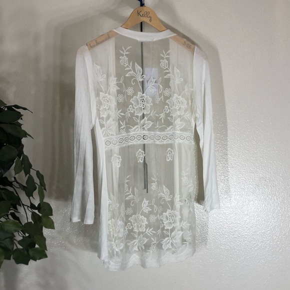NWT Made In Italy My Style Lace White Sweater - Picture 4 of 6